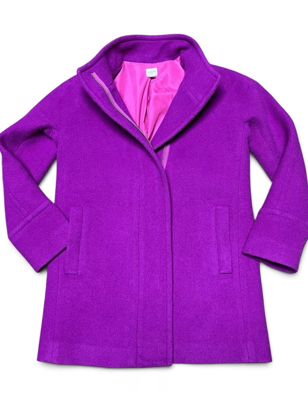 J. Crew women’s pinkish Purple Wool Pea Coat with Pink Lining